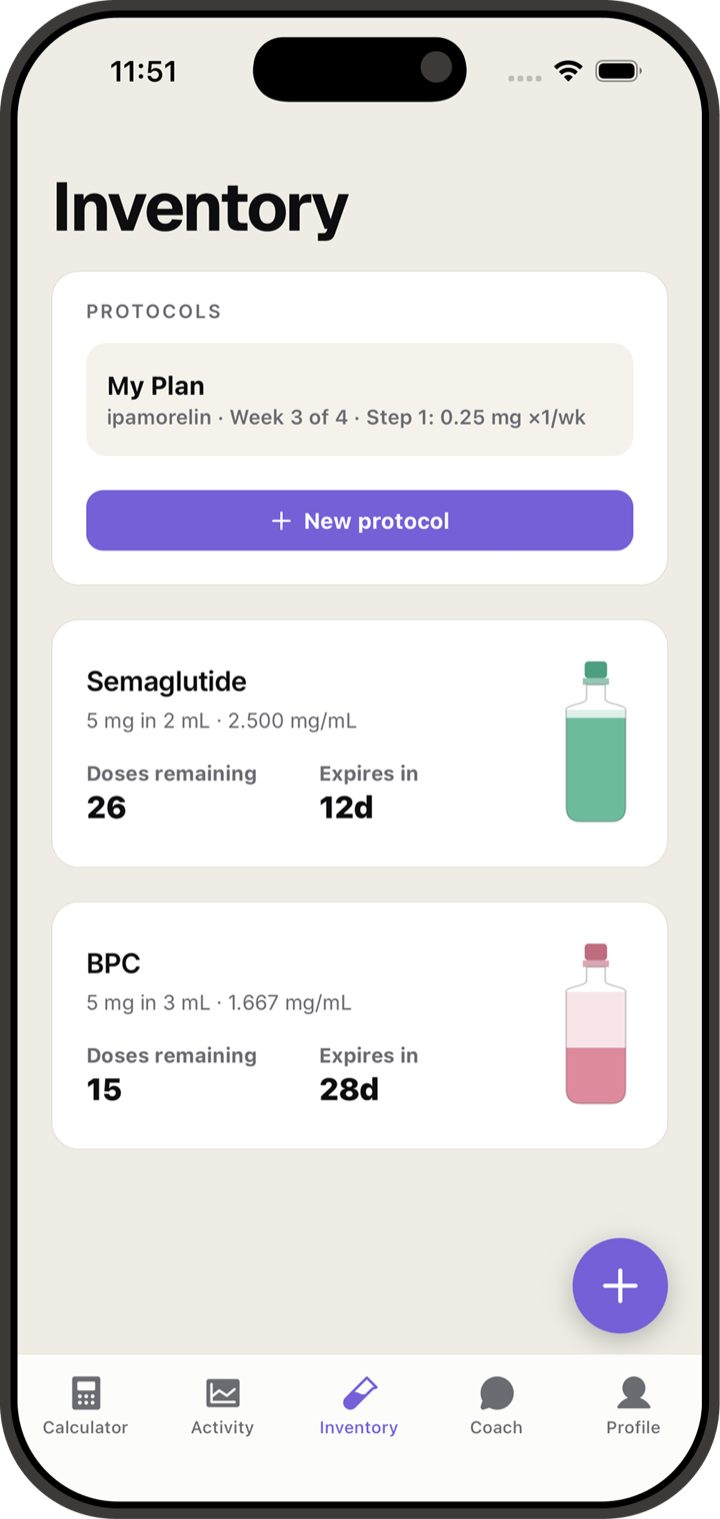 Peptide inventory and reconstitution screen